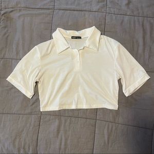 Cropped polo shirt